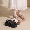 Platform pig cage shoes hollow 2025 summer new fashion breathable versatile slippers comfortable muffin bottom Roman sandals