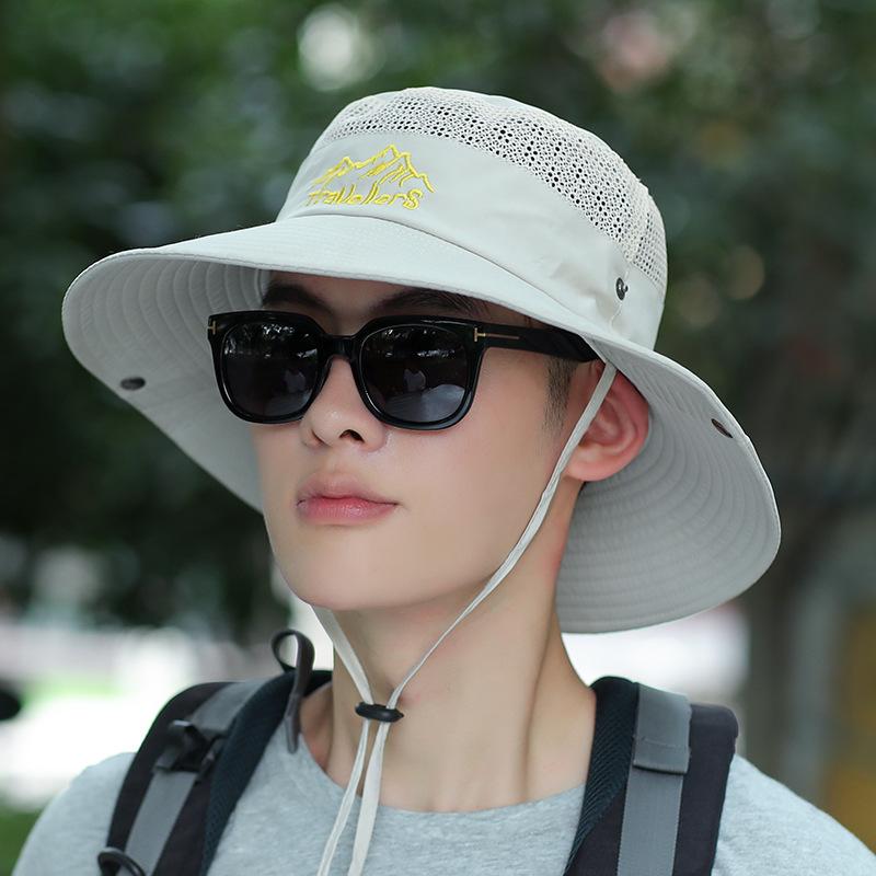 Big eaves mountaineering hat men's summer outdoor fishing hiking sun protection visor UV protection bucket hat leisure