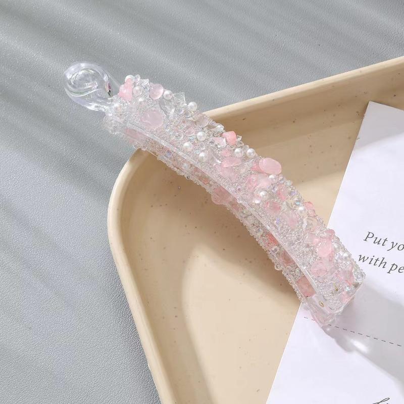 3pcs New Color Pan Hair Banana Clip Light Luxury Stone High-end Fashion Ponytail Clip Hair Accessories Hairpin