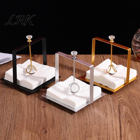 Compact Napkin Stand Square Holder, with Weighted Arm, Durable Iron Frame Windproof Paper Towel Dispenser Dispenser, Stable Cocktail Holders for Home