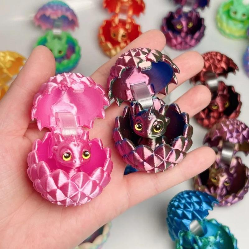 3D Printed Dragon Egg Figures Animal Toys Dragon Toys Simulation Eyes Home Accessories Desktop Decor Kids Toy Gift