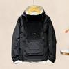 Herren Trenchcoat Mit Kapuze Kordelzug Langarm Doppelreißverschluss Cargotops Einfarbig Große Tasche Streetstyle Oberbekleidung Hohe Qualität