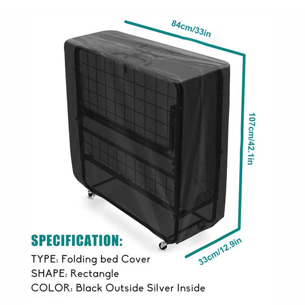 

Waterproof Folding Bed Storage Cover With Zipper - Dustproof Rollaway Protector Weatherproof, Folding, and Durable for Outdoor