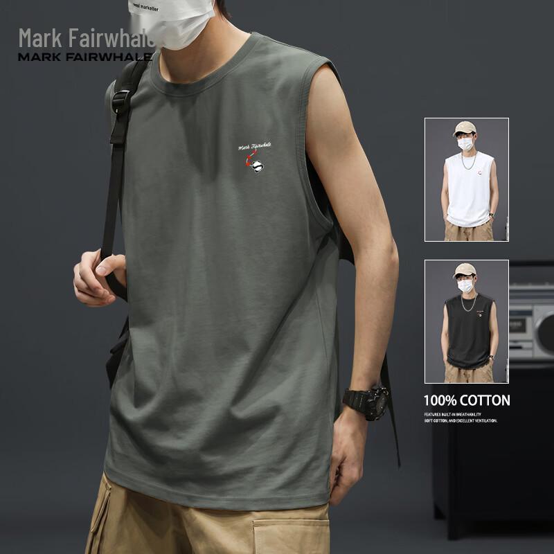 Mark Fairwhale Men s Letter Print Cotton Vest 2XL