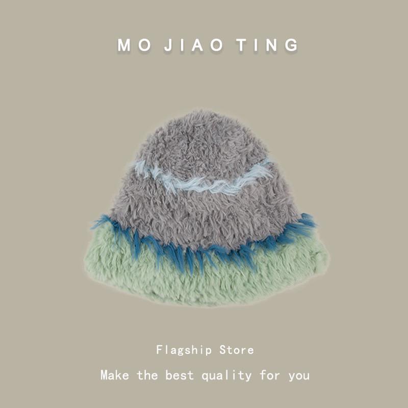 Cotton Knit Beanie With Bold Color Block Pattern And Warmth For Winter Women серый