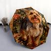 Retro Yorkshire Terrier Pattern, Automatic Folding Umbrella, Portable and Foldable Design, 8 Ribs, a Christmas or Birthday Gift.