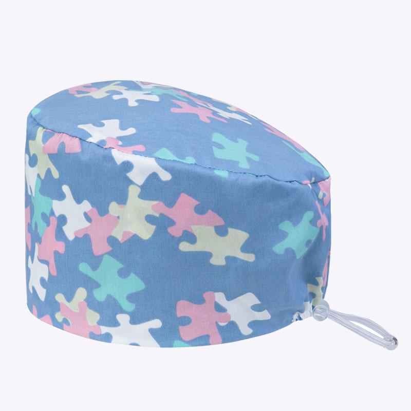 

Adjustable Cotton Print Hat for Nurses, Surgeons & Kitchen Use - Anti-Oil Fume, Unisex Style One Size