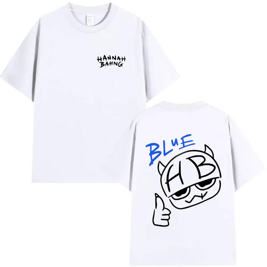 Summer Funny Hannah Bahng Blue Graphics Tshirt Streetwear Men Cotton Quality Short Sleeve Fashion TShirt Cozy Oversized Clothes