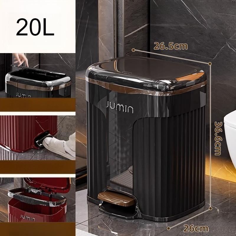 

Pedal Trash Can With Lid Plastic luxury Trash Bin Minimalist Built-in Litter Bins Home Bathroom Cleaning Supplies Accessories