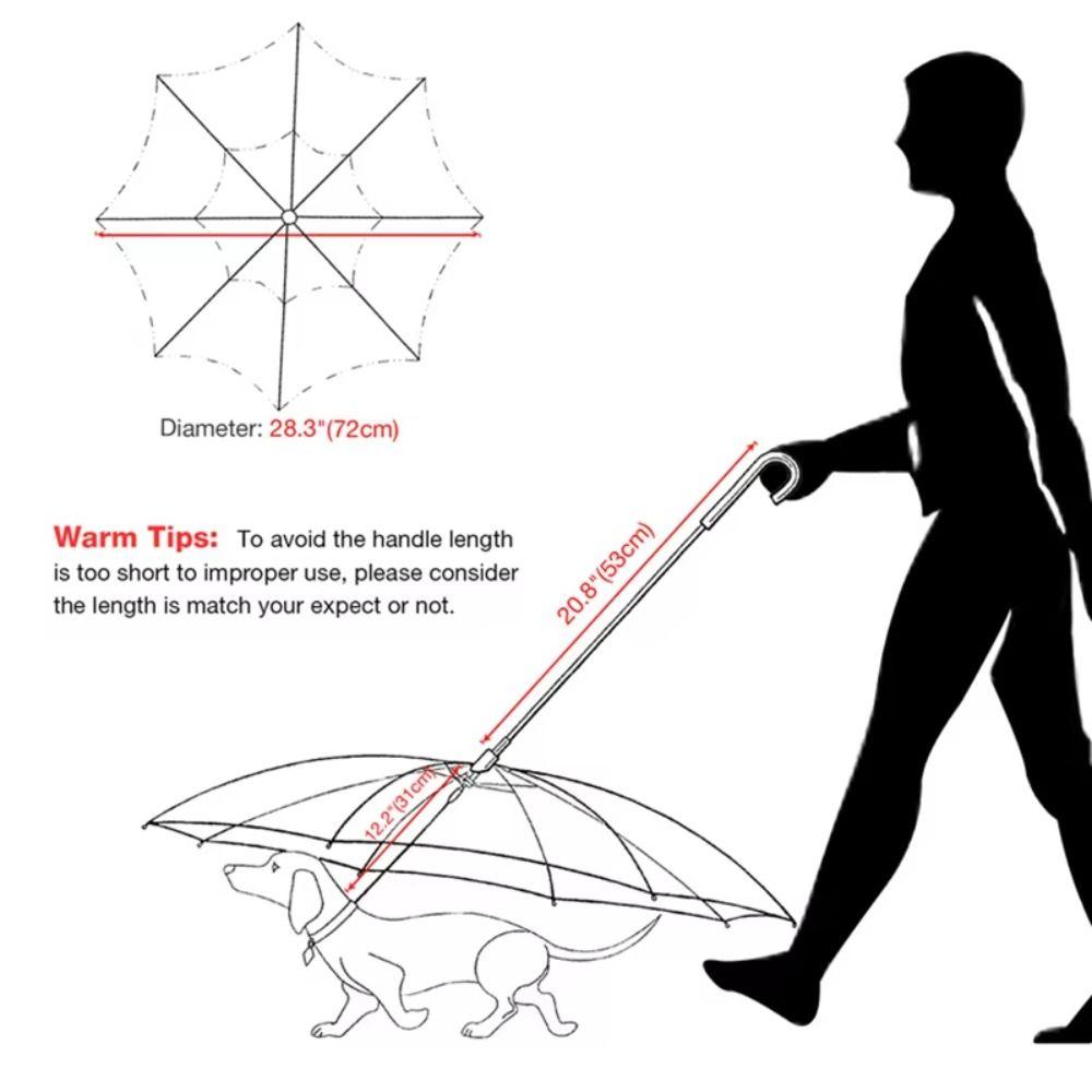 Detachable Clear Pet Dog Umbrellas C-Shape Handle with Leash Doggy Poncho Rainproof Adjustable Raincoat for Dogs Pet Supplies