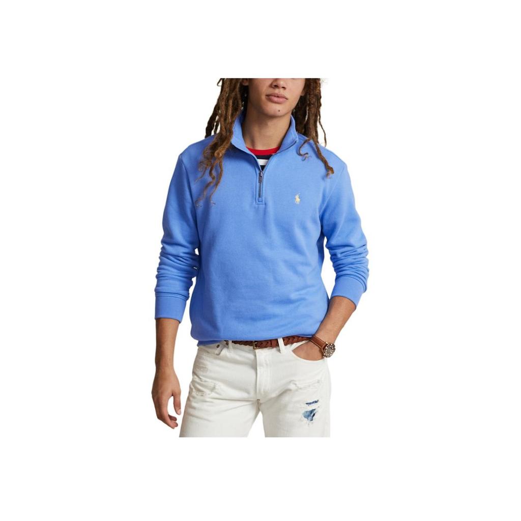 Polo Ralph Lauren Ss24 Μονόχρωμο Κεντημένο Λογότυπο Μπλούζα Φούτερ Ανδρική Μπλε MNPOKNI16823475-400