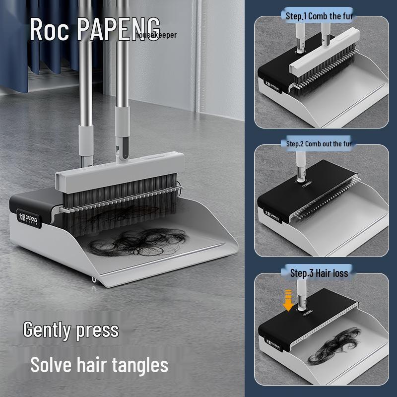 Broom & Dustpan Set: Magic Folding, Non-Stick Hair Household Cleaning Tools