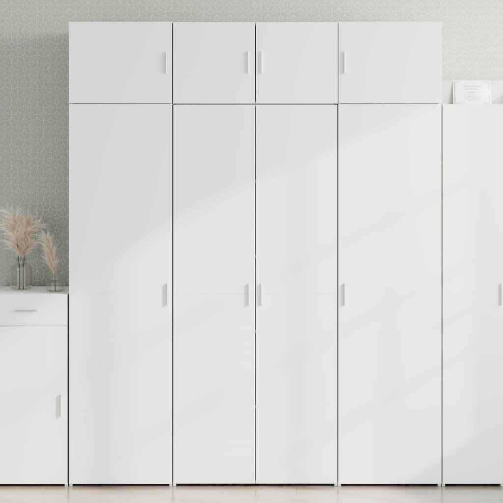 Vidaxl Cabinet, White, 80X42.5X225 Cm, Wood-based Material