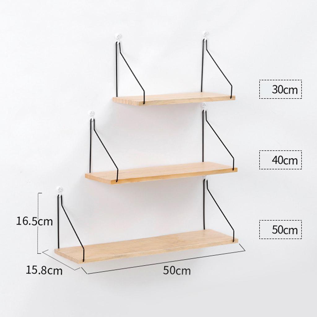 Floating Shelves Wall Mounted Wood Hanging Display Storage Beige S