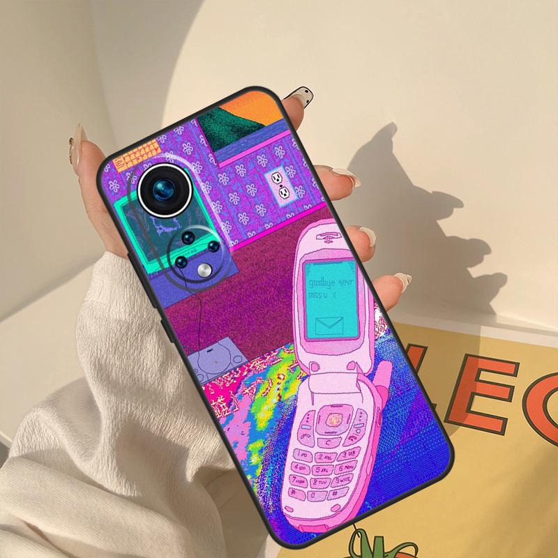 

Vaporwave Aesthetic Trippy Case For Honor Magic 7 Lite 5 6 8 Pro Cover For Honor 200 400 50 70 90 X8a X8b X9a X9b X9c Honor X8c
