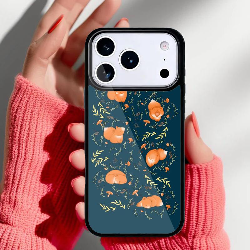 Autumn Leaves Fall Fox Phone Case for iPhone 17 16 15 14 13 Pro Max Back Cover for 12 11 Pro Coque