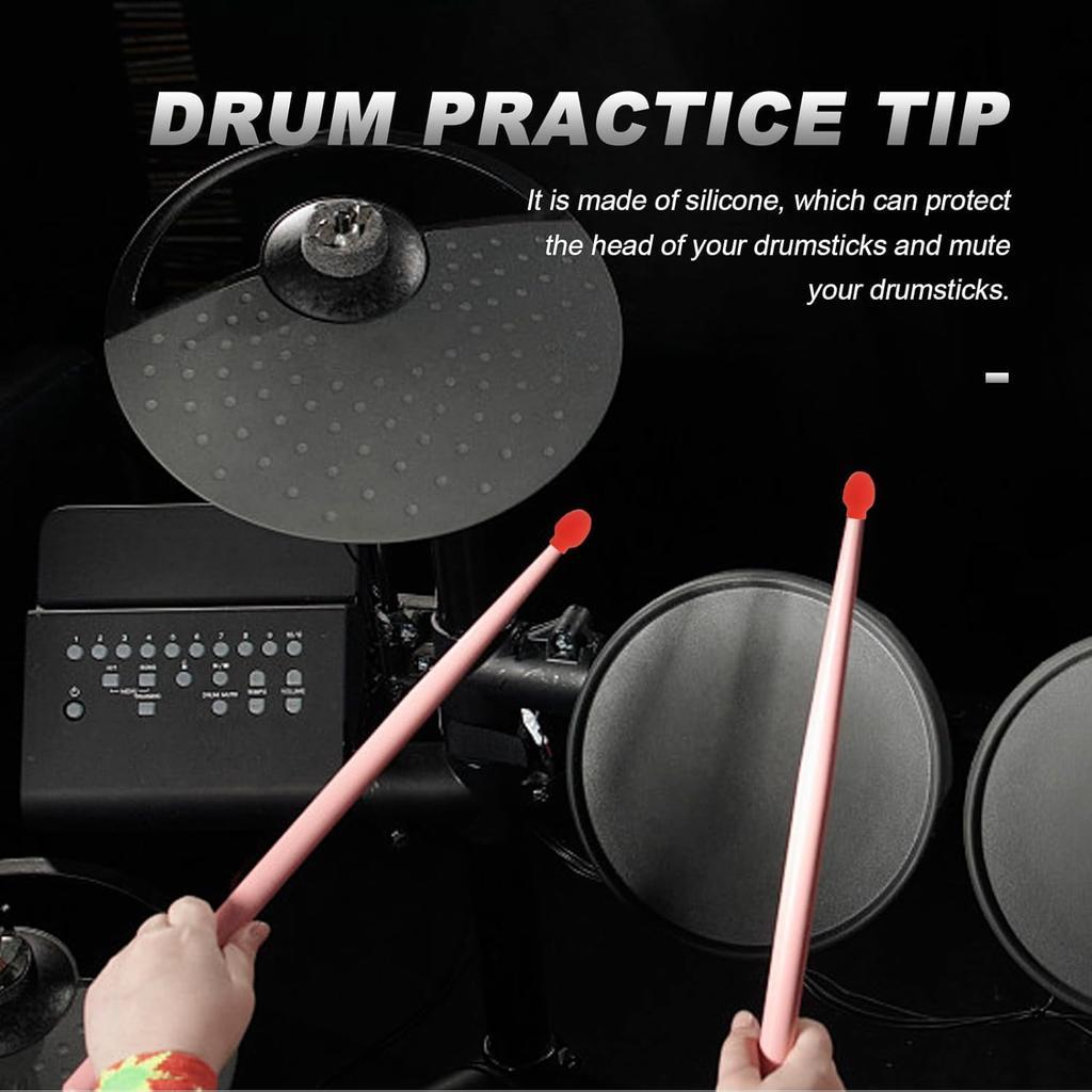 FAVOMOTO 24Pcs Drum Practice Tip Replacement Drum Dampener for Silent Practice - Silicone Drum Mute Pads and Accessories for Drums Compatible with
