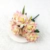 Velvet Artificial Flowers Rose Bouquet Wedding Decorations Red 7 Heads Fake Roses Decorative Flower Home Decor Garden Decoration