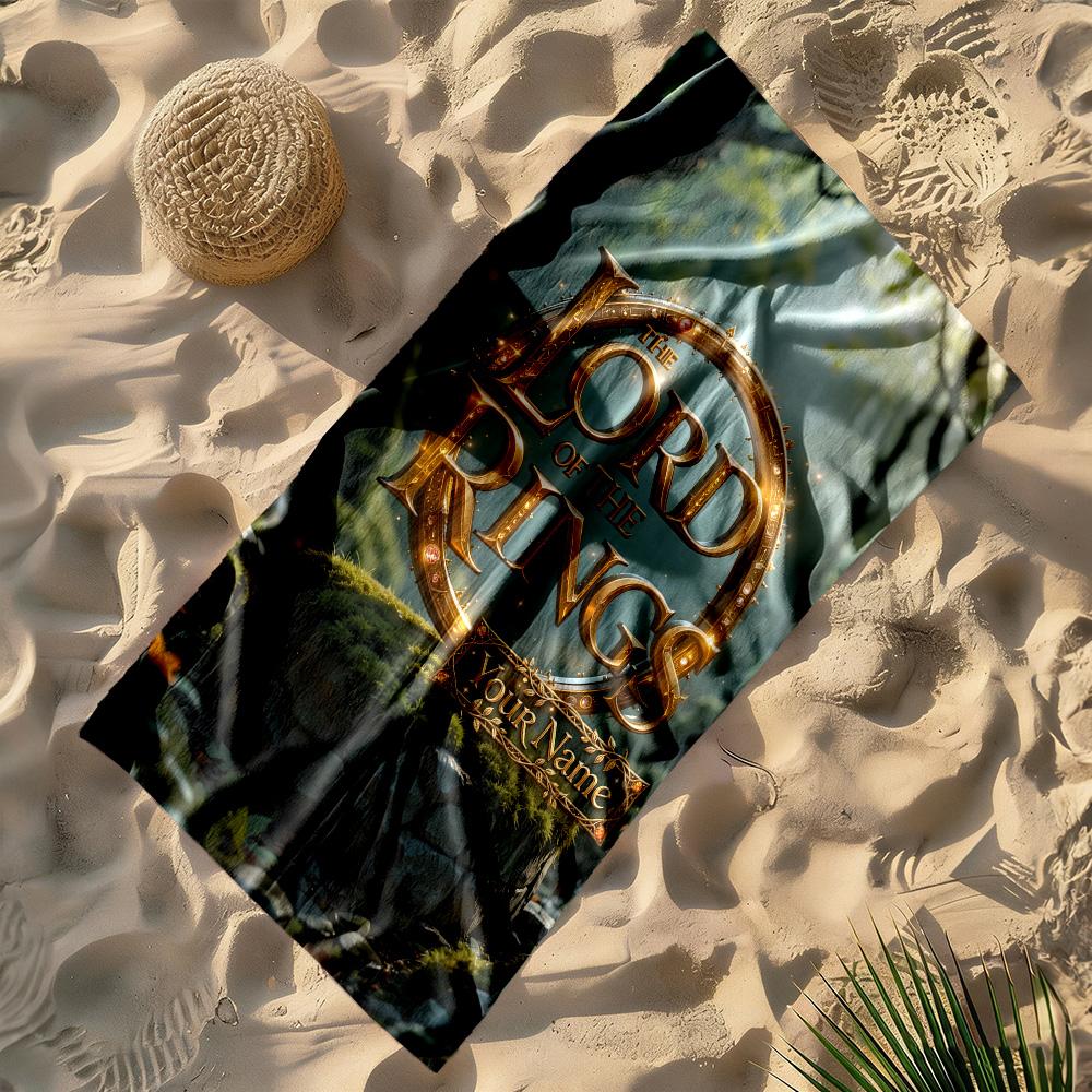 Lord Rings Personalized Name Beach Towel Soft Durable Quick-Dry Portable for SwimmingBeachCamping Travel Beach AccessoriesGym