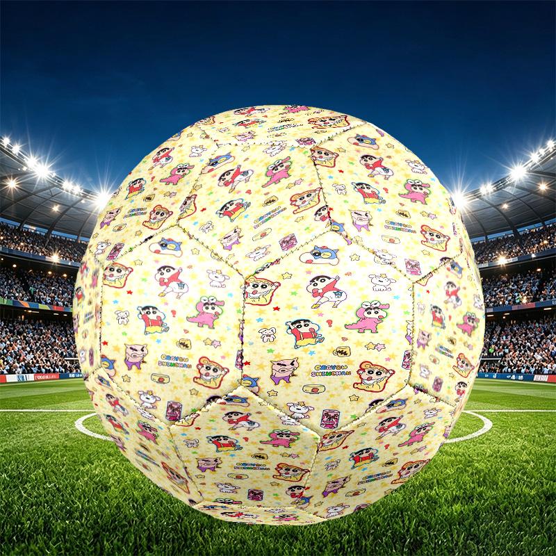 Crayon Shin Print Size 5 Soccer Ball, PU Wear Resistant Football for Match Training and Daily Practice, Birthday Gift for Soccer Fans