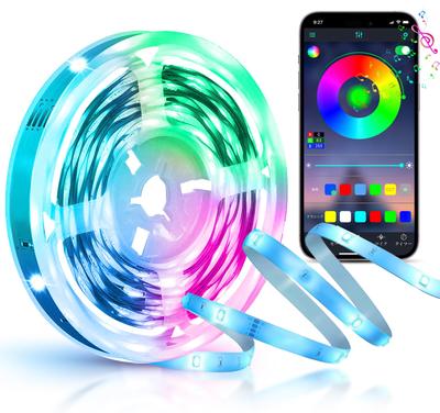 IKERY Φωτοταινία LED USB RGB Έλεγχος Εφαρμογής Smartphone Ρυθμιζόμενη Φωτεινότητα Χρώματος Ρυθμιζόμενο Συνδεδεμένο με Μουσική Λειτουργία Χρονοδιακόπτη Έμμεσος Φωτισμός Κομψή Φωτοταινία LED Δωμάτιο Παιχνιδιών