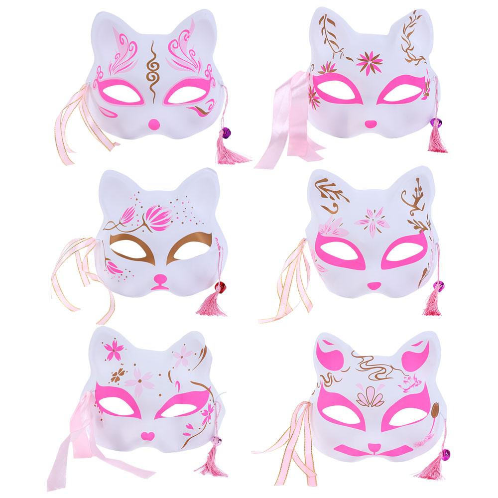 Blossom Masquerade Festival Bell Cosplay Props Halloween Decoration Cat Mask Costume Party Mask