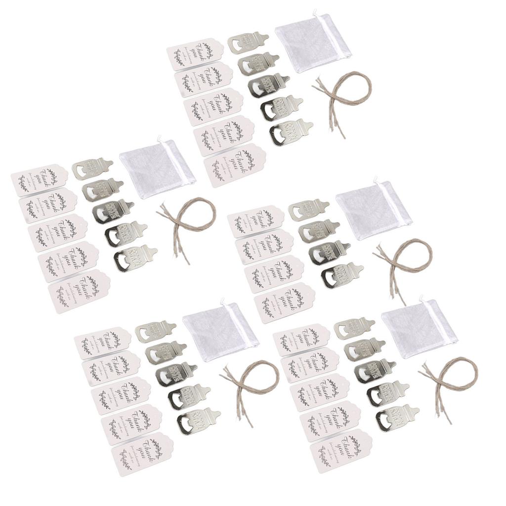 24 Set Baby Bottle Opener Zinc Alloy Cute Baby Bottle Shaped Bottle Opener Baby Shower Return Gift