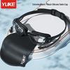 Yuke Myopia Anti-Fog Electroplated Swim Goggles with Earplugs for Adults - Large Frame & HD Vision