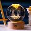 Flickering Crystal Ball Night Light with Engraved Solid Wood Base - Perfect as a Birthday Gift or Creative Graduation Ornament.