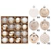 16pcs Champagne Gold White Christmas Balls Shatterproof Christmas Decorations  Wedding