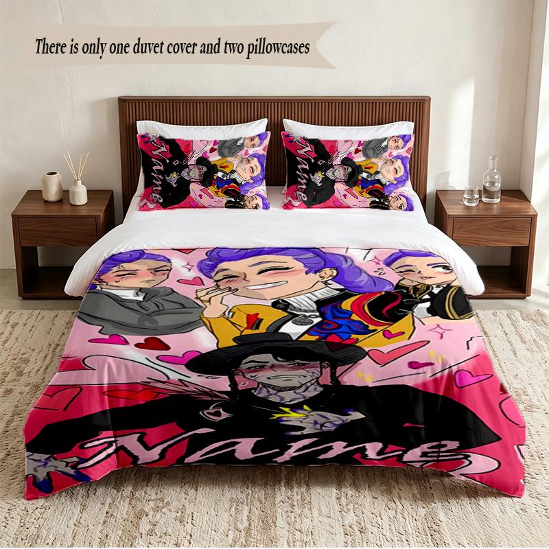 Rumi & Jinu Personalisierte Individuelle Namen 3-teiliges Bettwäsche-Set Weiches Bettbezug-Set Für Schlafzimmer Heimdekoration
