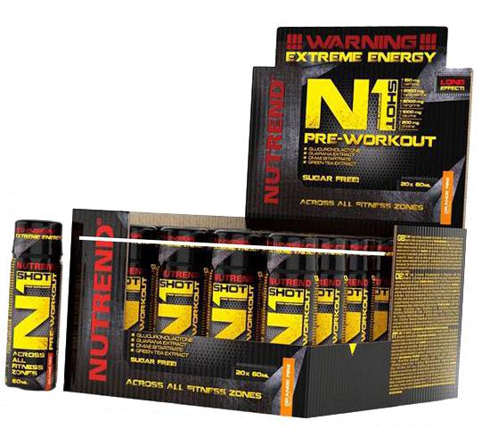 Pre-workout, Professional Stimulant In Liquid Form, N1 Shot, Nutrend 60ml (11119004)