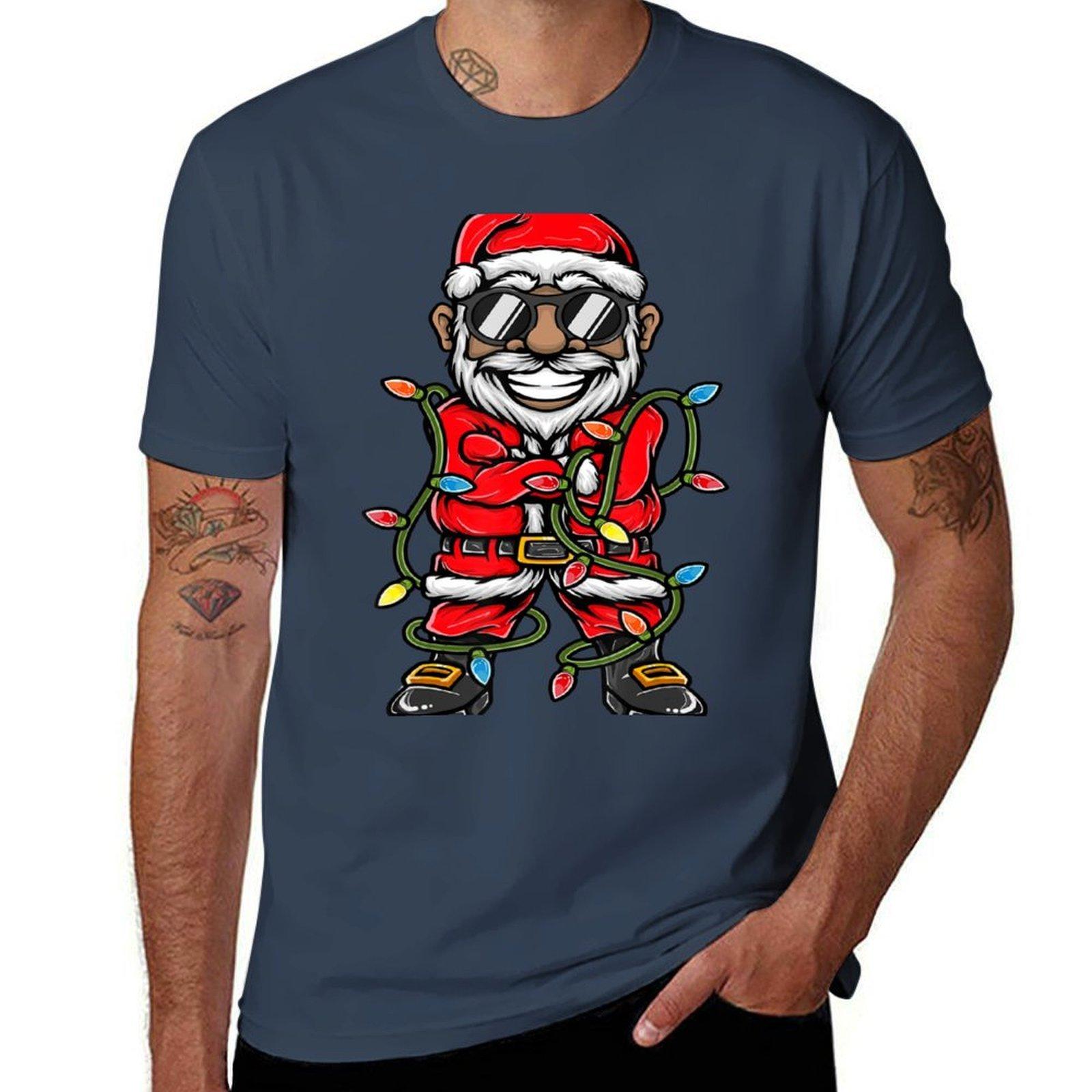 Check Brand For 50 Christmas Black African American Santa TShirt Work Outdoor TShirt for Unisex S