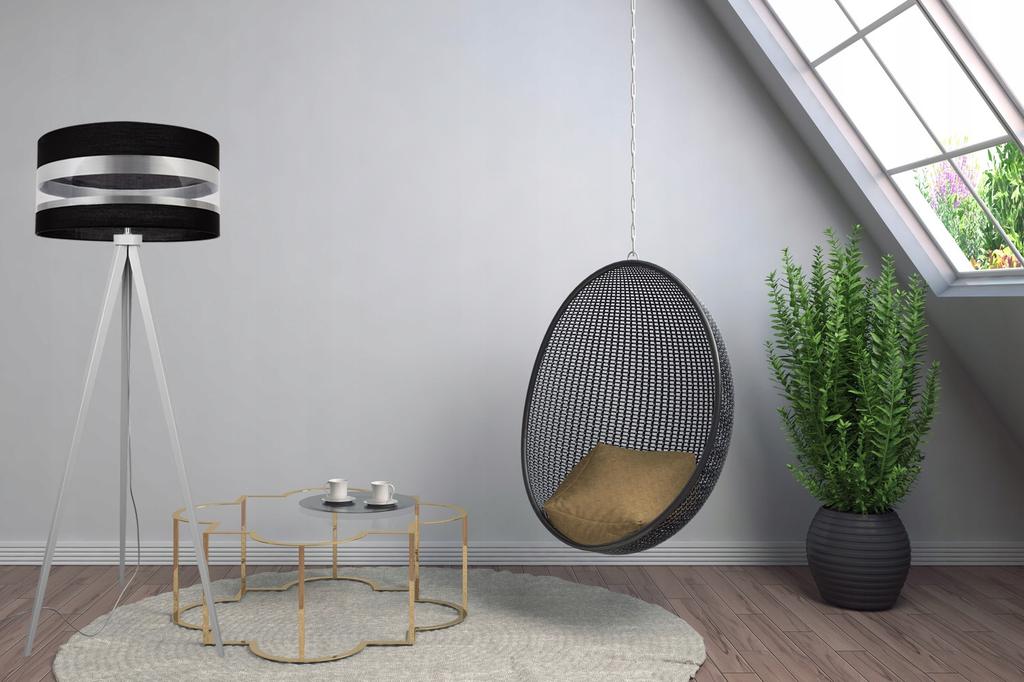 MODERN TRIPOD FLOOR LAMP CHROME LED LAMPSHADE
