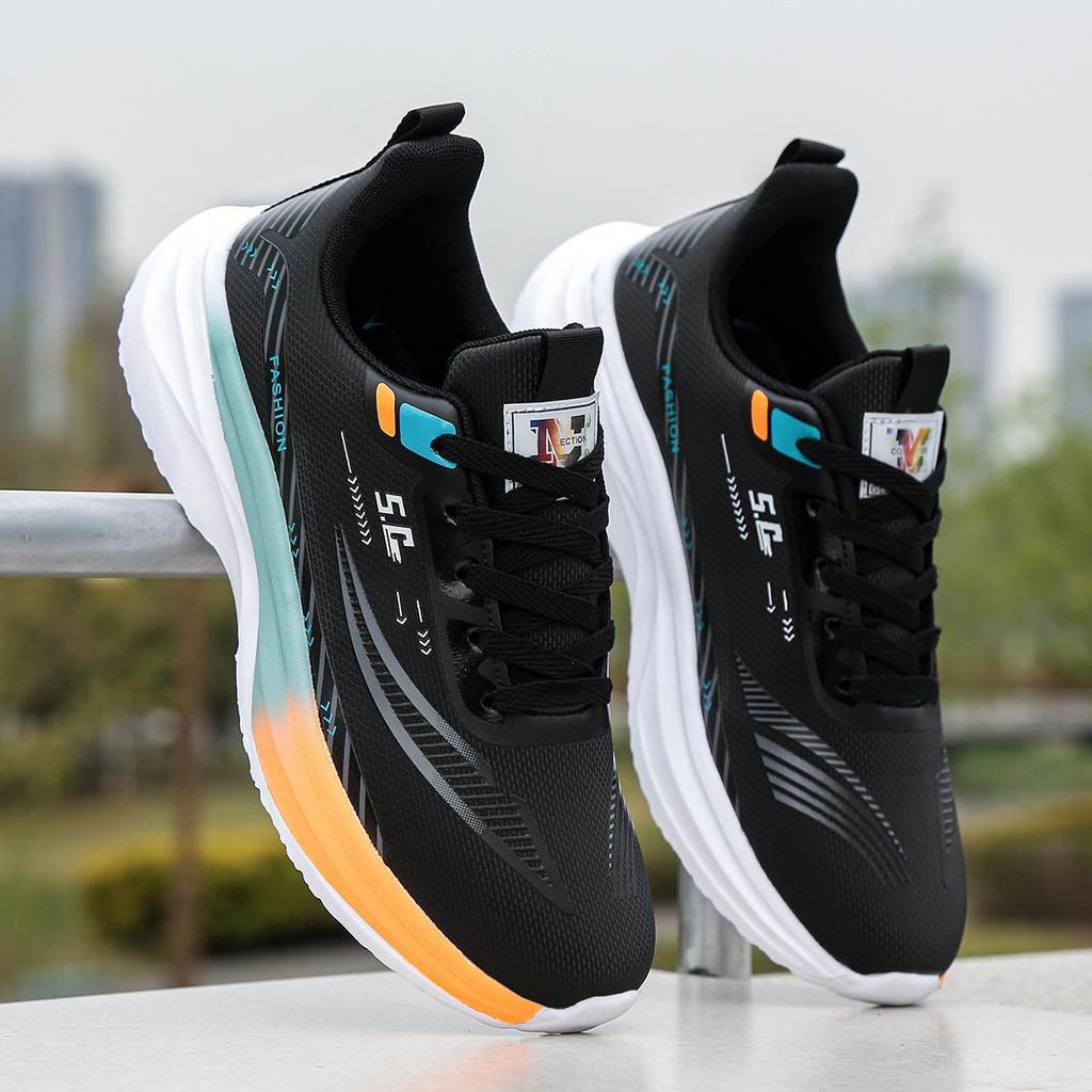 Forrest Gump Herren Trendiger Koreanischer Stil Lässig Leder Mesh Weiß Laufschuhe