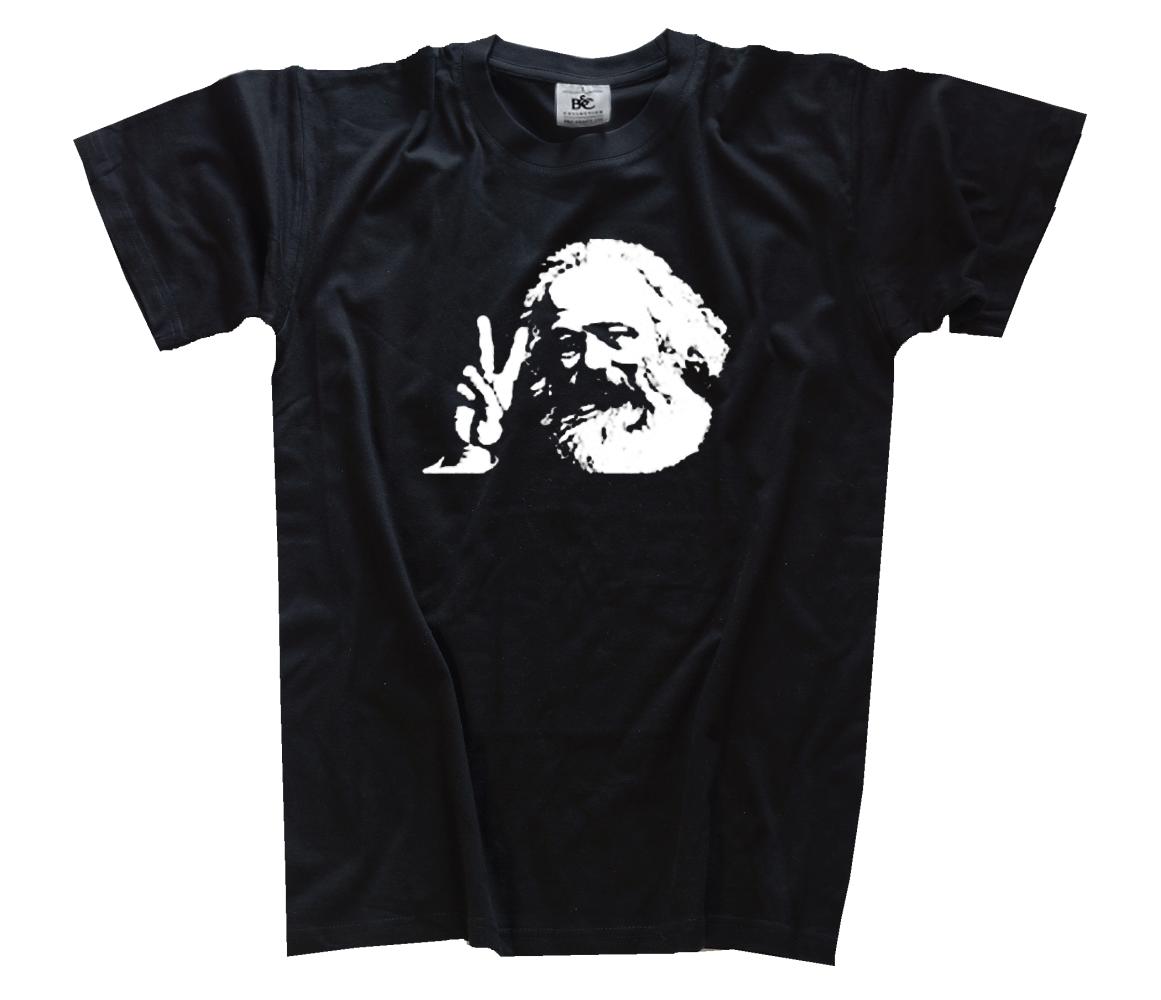 Karl Marx Hand Harmony VICTORY Communism Fun Sayings Tshirt S 3XL S