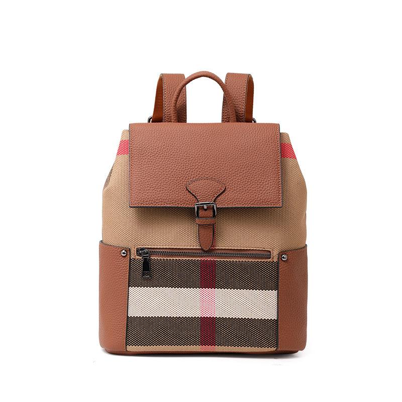 

Клетчатый рюкзак для женщин в стиле ретро, британский новый школьный рюкзак для женщин, корейский стиль, школьная сумка из коровьей кожи для старшей школы