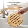 2Pcs Anti Scald Bamboo Pot Holder Square/Round Nonslip Cup Mat  Kitchen Accessory