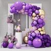134Pcs Purple Latex Balloon Set Suitable for Birthday Parties, Weddings, Valentine's Day Party Decoration