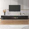 TV Media Cabinet Cabinet High-Gloss Color-Coordinated with Black Storage and White Featuring Color-Changing LED Light Home Decor