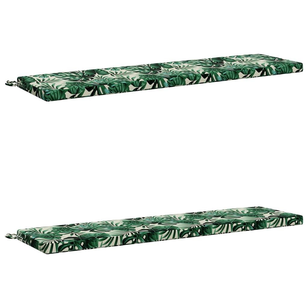 2 piece bench cushions SOEST 2 pcs. 100percent polyester leaf pattern