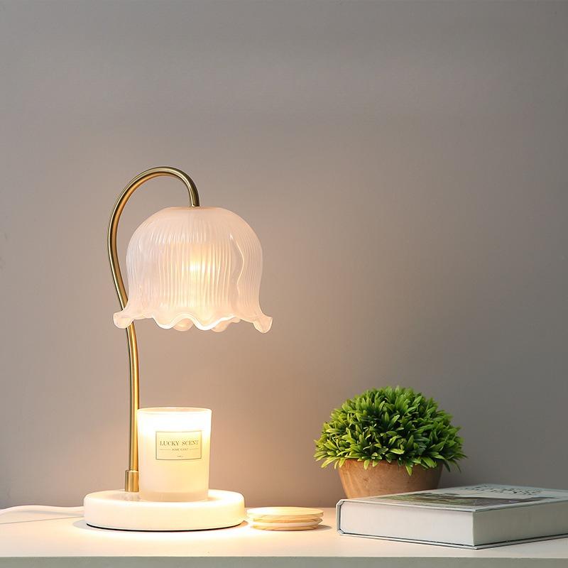 Тюльпан Цветок Теплая Свеча Лампа Французский Ретро Спальня Прикроватная Лампа Без Огня Аромат Атмосфера Настольная Лампа