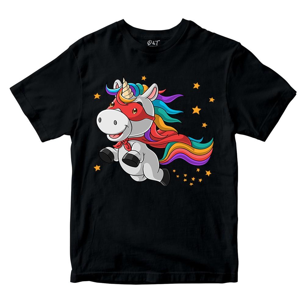 Unicorn Girls T-shirt Magical Cute Rainbow Flying SuperHero Children Top Tee