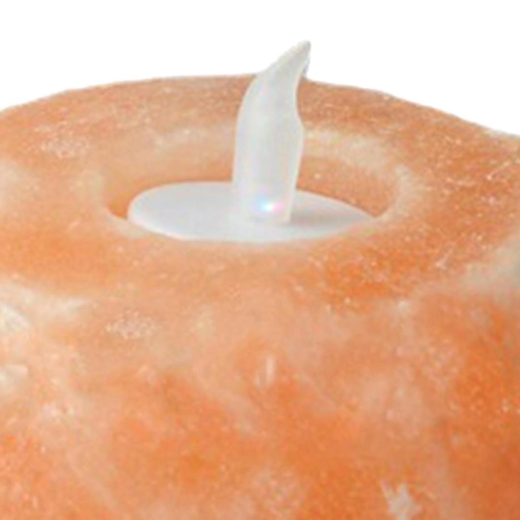 Crystal Salt Candle Lamp Soothing Odor Orange Natural Light Effect Tabletop Decoration Lamp