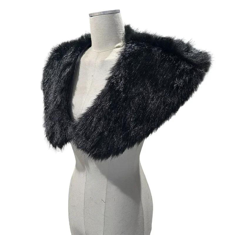 Mens Viking Fur Shawl for Women Medieval Faux Fur Mantle Shoulder Wrap Collar Warrior Renaissance LARP Cosplay Costume