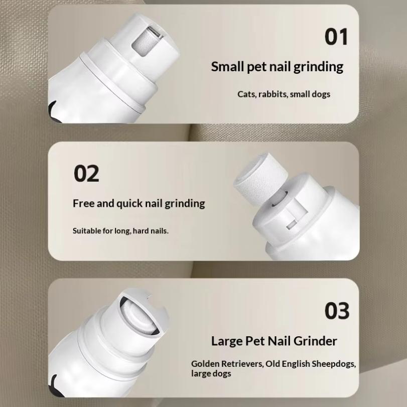 Pet Nail Grinder Electric Trimmer for Cats & Dogs, Grooming Nail Clippers, Nail Cleaner & Cutter, Quiet Low-Noise Design