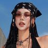 All-match Y2k Print Turban Sweet Small Square Scarf Retro Printed Headscarf  Beach