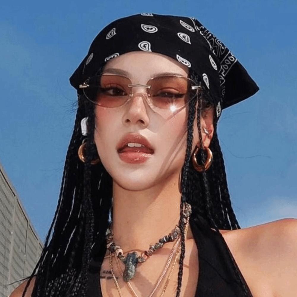 All-match Y2k Print Turban Sweet Small Square Scarf Retro Printed Headscarf  Beach