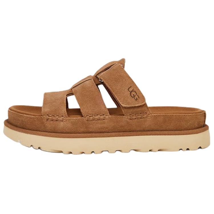 UGG Golden Family Fashion Comfortable Shiny Gold Series Anti-Rubbing Slide Sandals Women Sandals Brown 1174090-CHE 38 11854₽