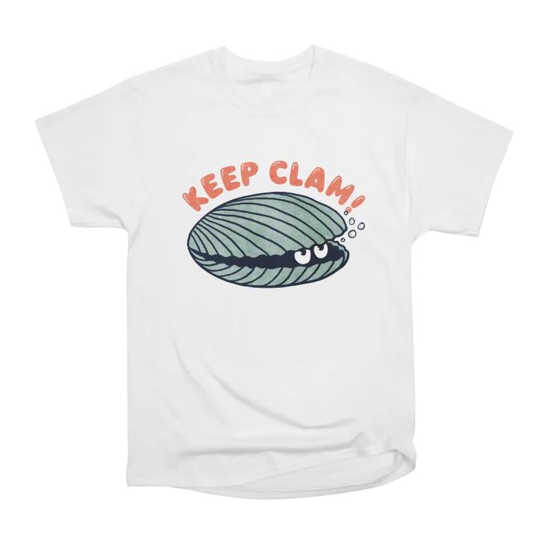 

Men Casual Shirts Short Sleeves KEEP CLAM White Tees Oversized T-shirts S белый